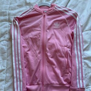 Adidas Pink and White Track Jacket